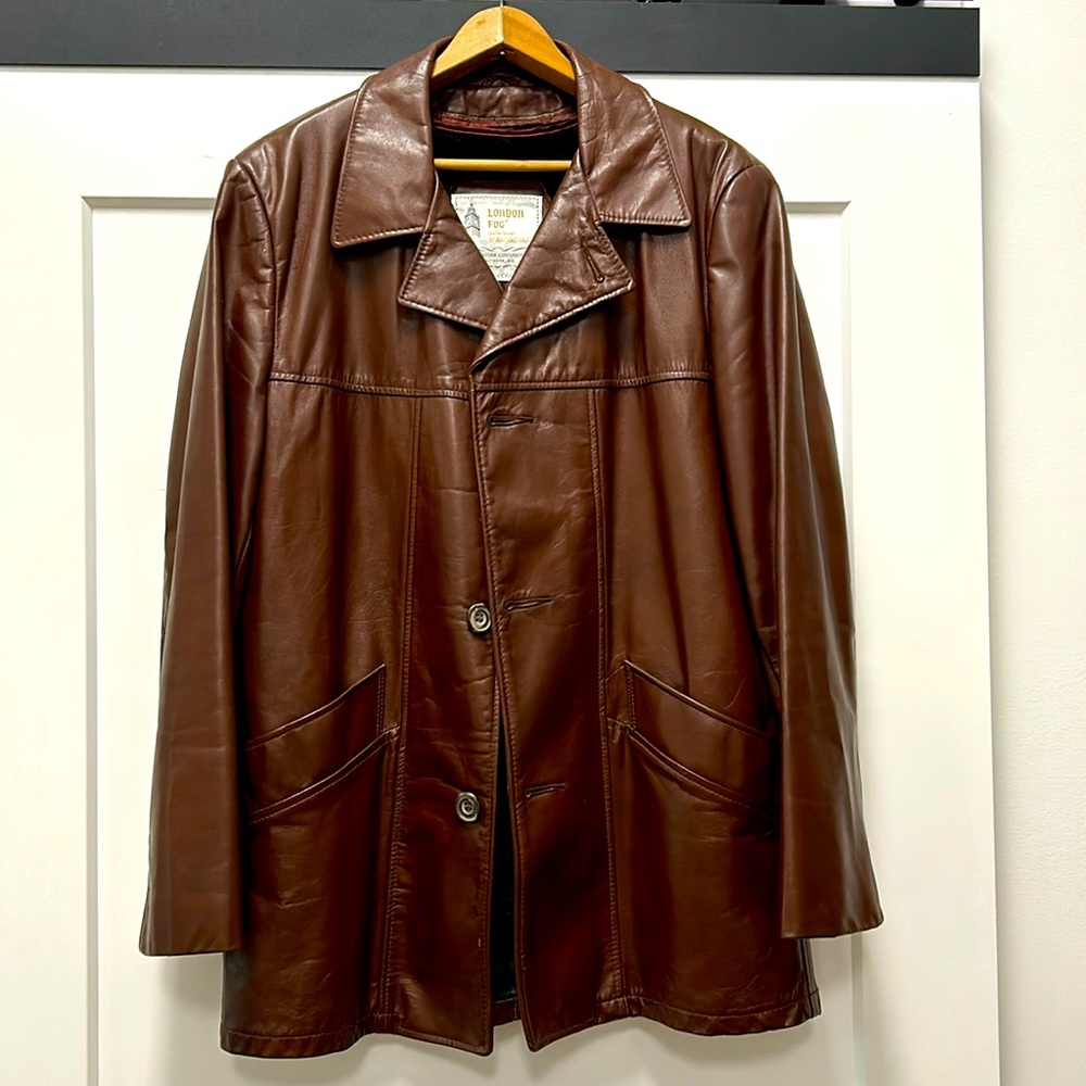 London Fog LIKE NEW Vintage Leather Coat w/Zip Out Liner
